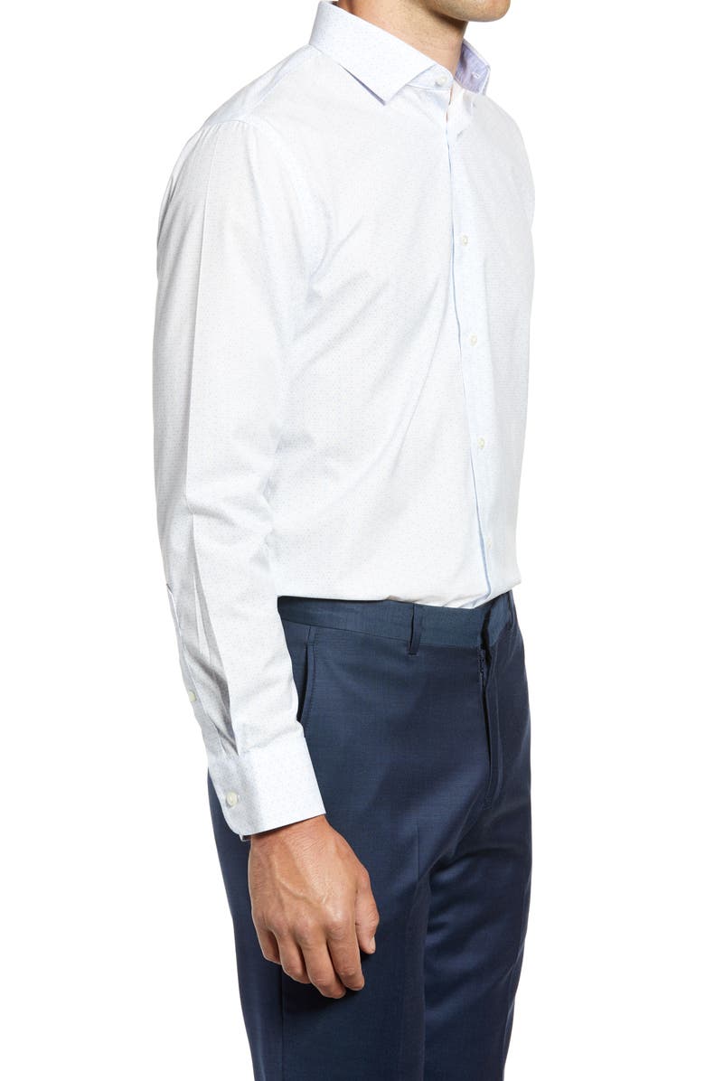 Nordstrom Trim Fit Geometric Non-Iron Dress Shirt, Alternate, color, 