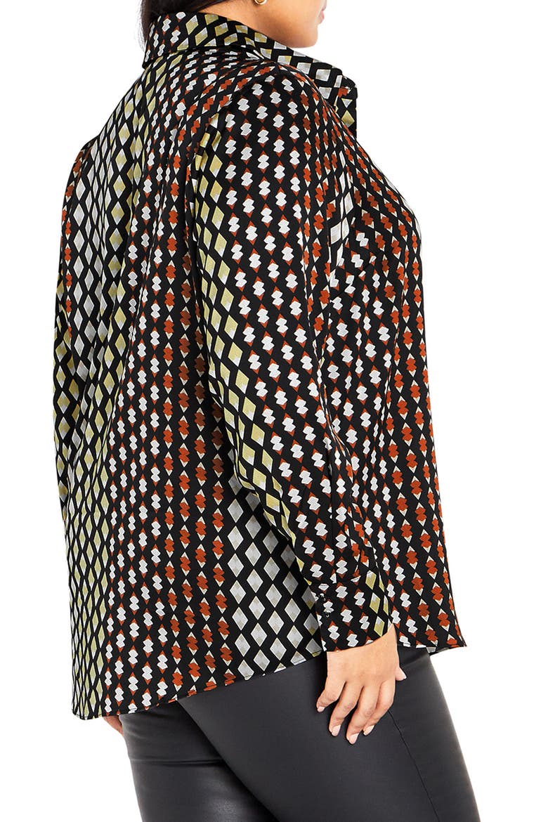Genevieve Mix Print Long Sleeve Shirt, Alternate, color, RETRO GEO