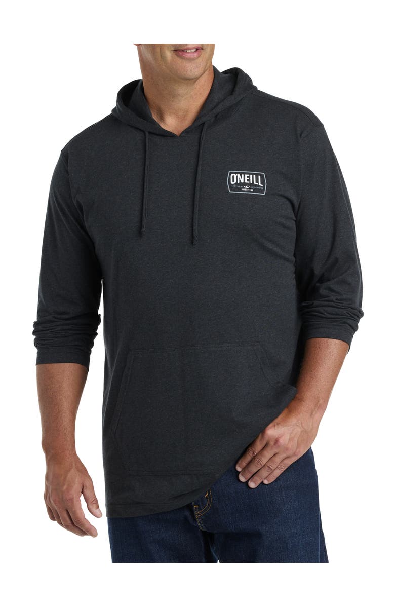 O'Neill Big & Tall Fields Pullover Hoodie, Main, color, Heather Black