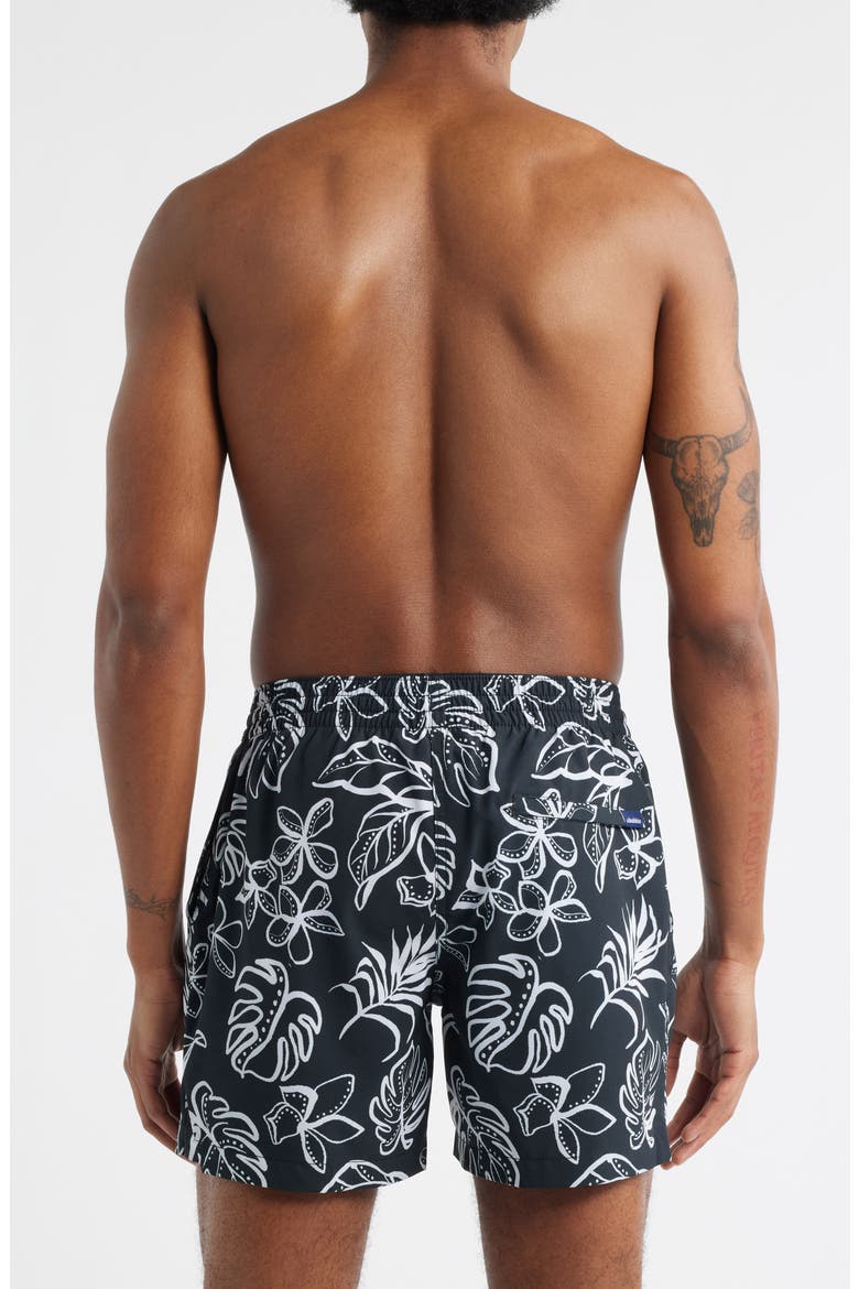 Briefly in Paradise 5.5-Inch Swim Trunks, Alternate, color, BLACK PATTERN BASE PLAIDS
