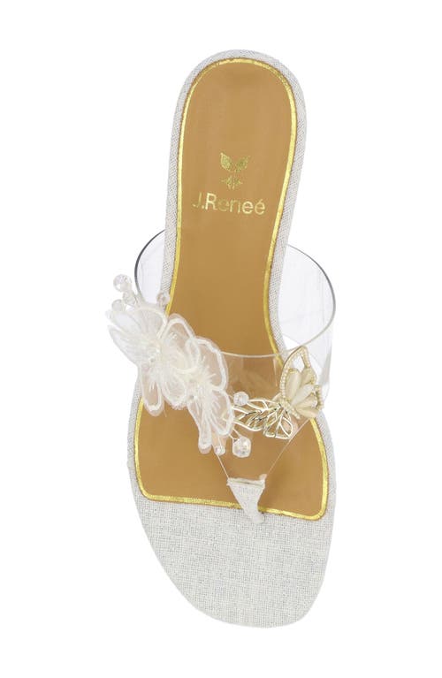 Shop J. Reneé Flowerfly Sandal In Clear/white/gold