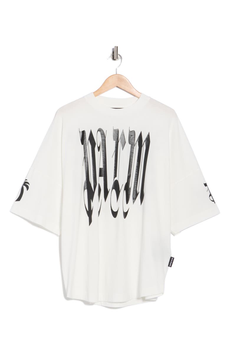 Palm Angels Logo Graphic T-Shirt, Main, color, White Black
