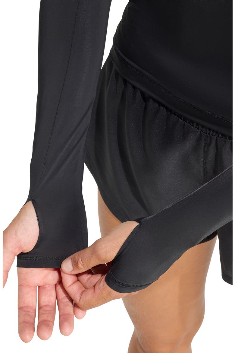 Power Essentials Workout Contour Long Sleeve Top, Alternate, color, BLACK