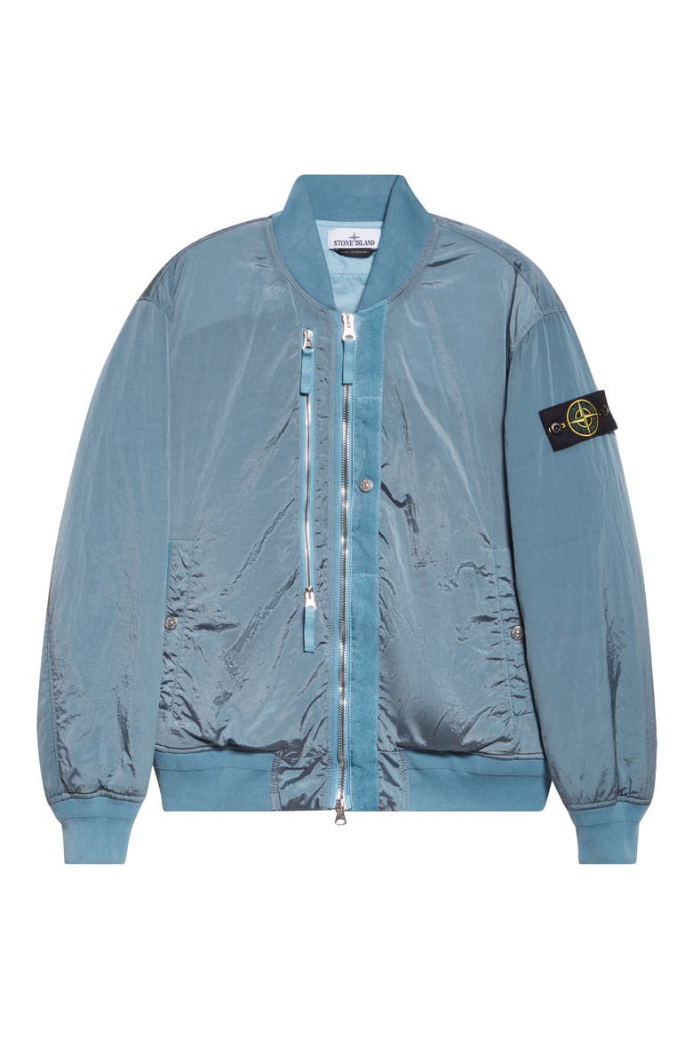 Nylon Bomber Jacket, Alternate, color, V002B BLUE