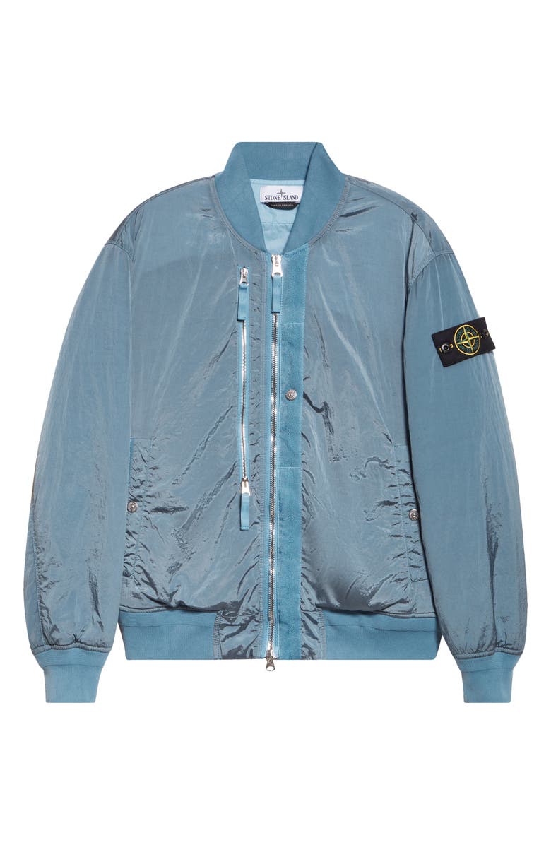 Stone Island Nylon Bomber Jacket, Alternate, color, V002b Blue