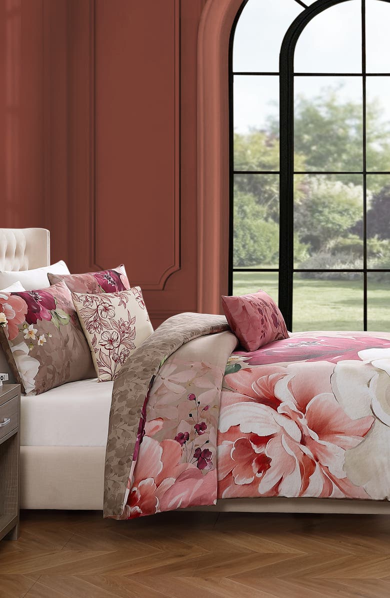 Bebejan Florence Reversible 5-Piece Comforter Set, Alternate, color, Brown