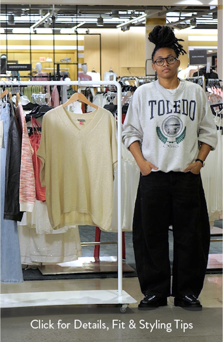 Metallic V-Neck Sweater, sales video thumbnail