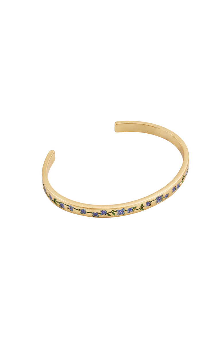 Forget Me Not Gold Bangle, Alternate, color, Gold
