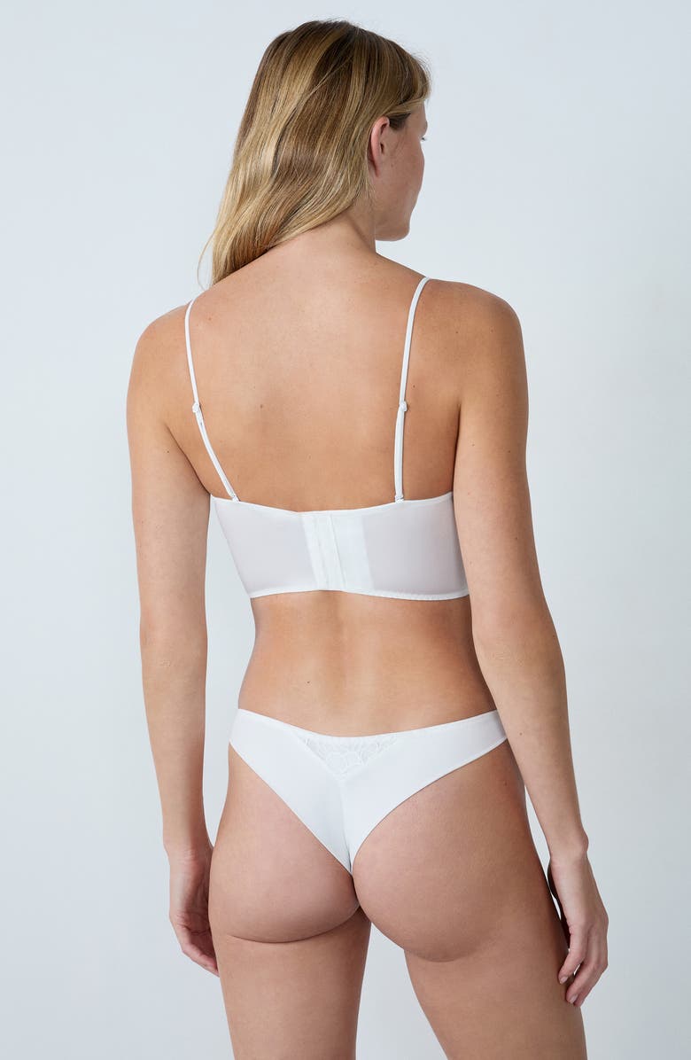 Etam Promesse Embroidered Bustier, Alternate, color, Ecru