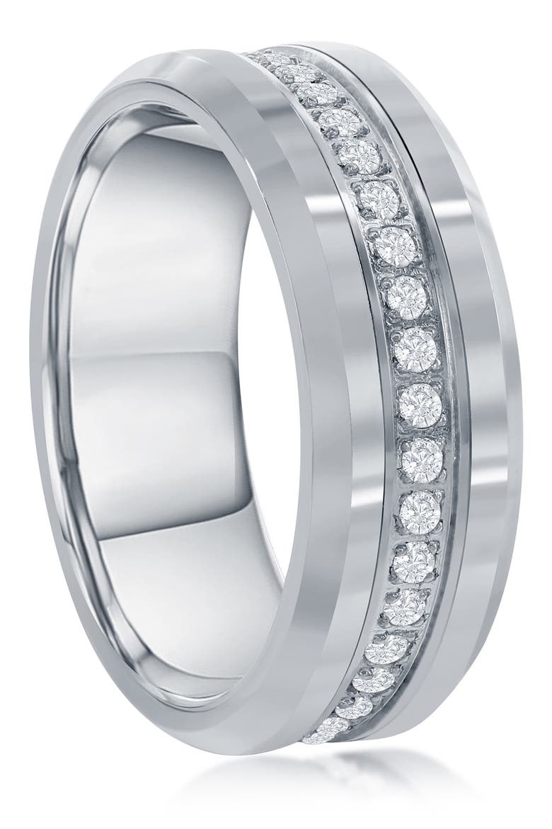 CZ Tungsten Eternity Band, Alternate, color, SILVER