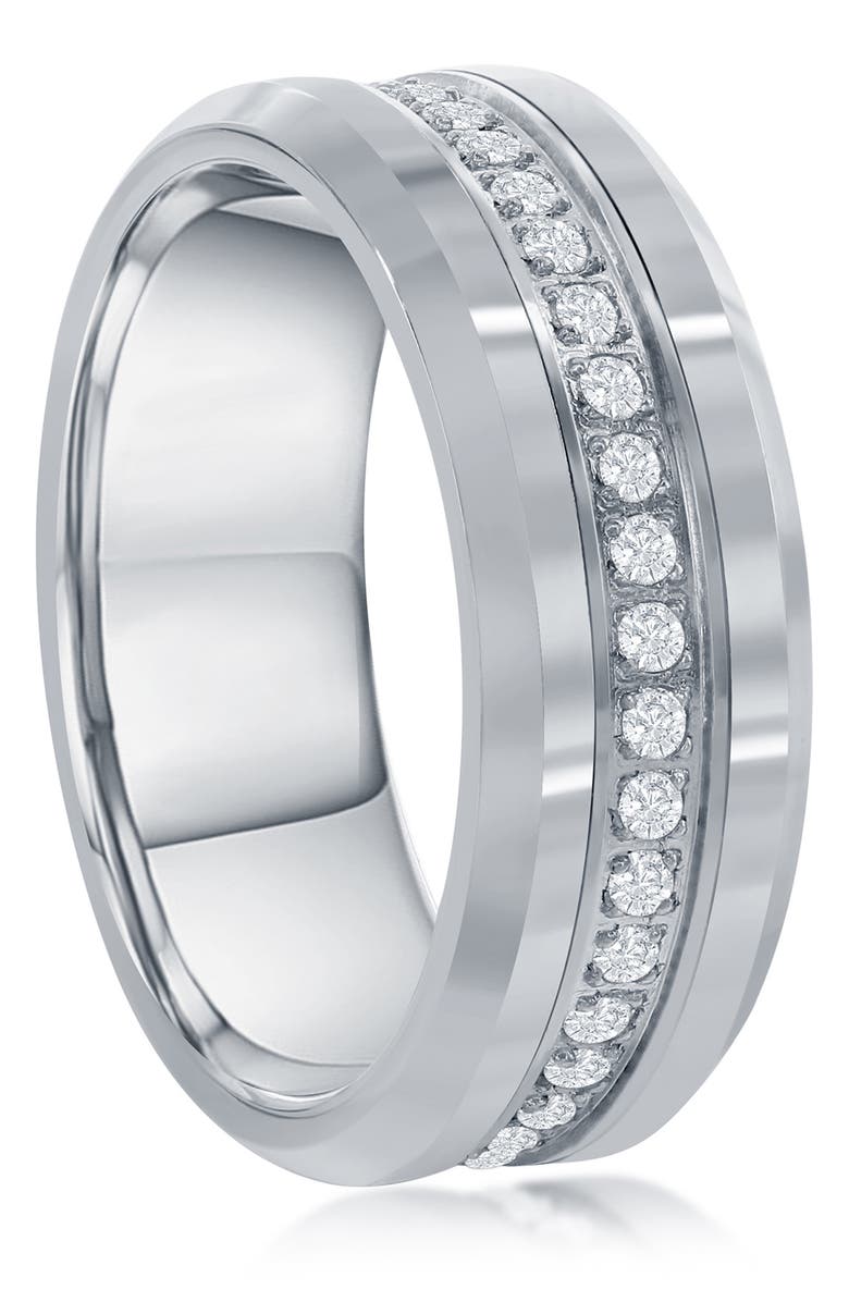 BLACKJACK CZ Tungsten Eternity Band, Alternate, color, Silver