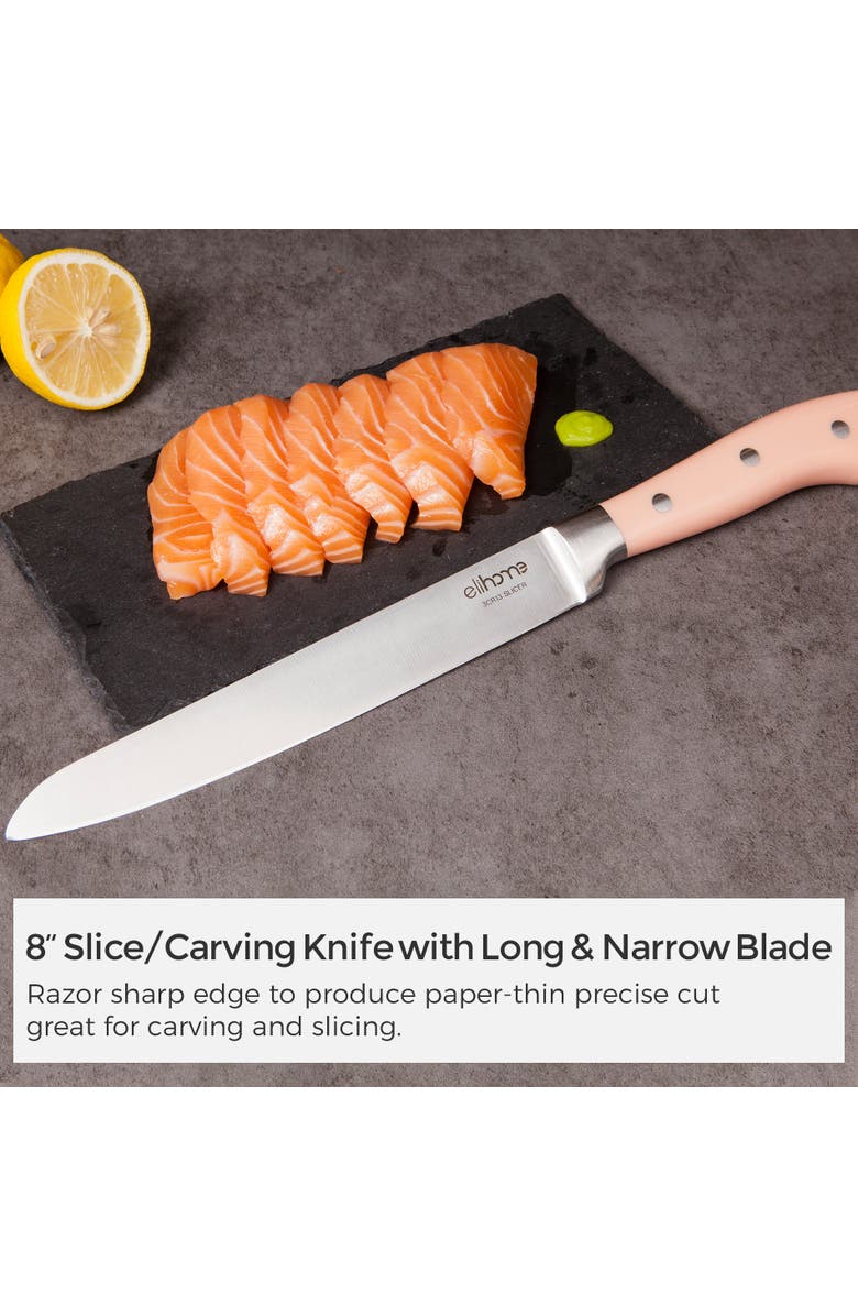 Elihome 5 Piece Professional Kitchen Knife Set, Alternate, color, Multi Color