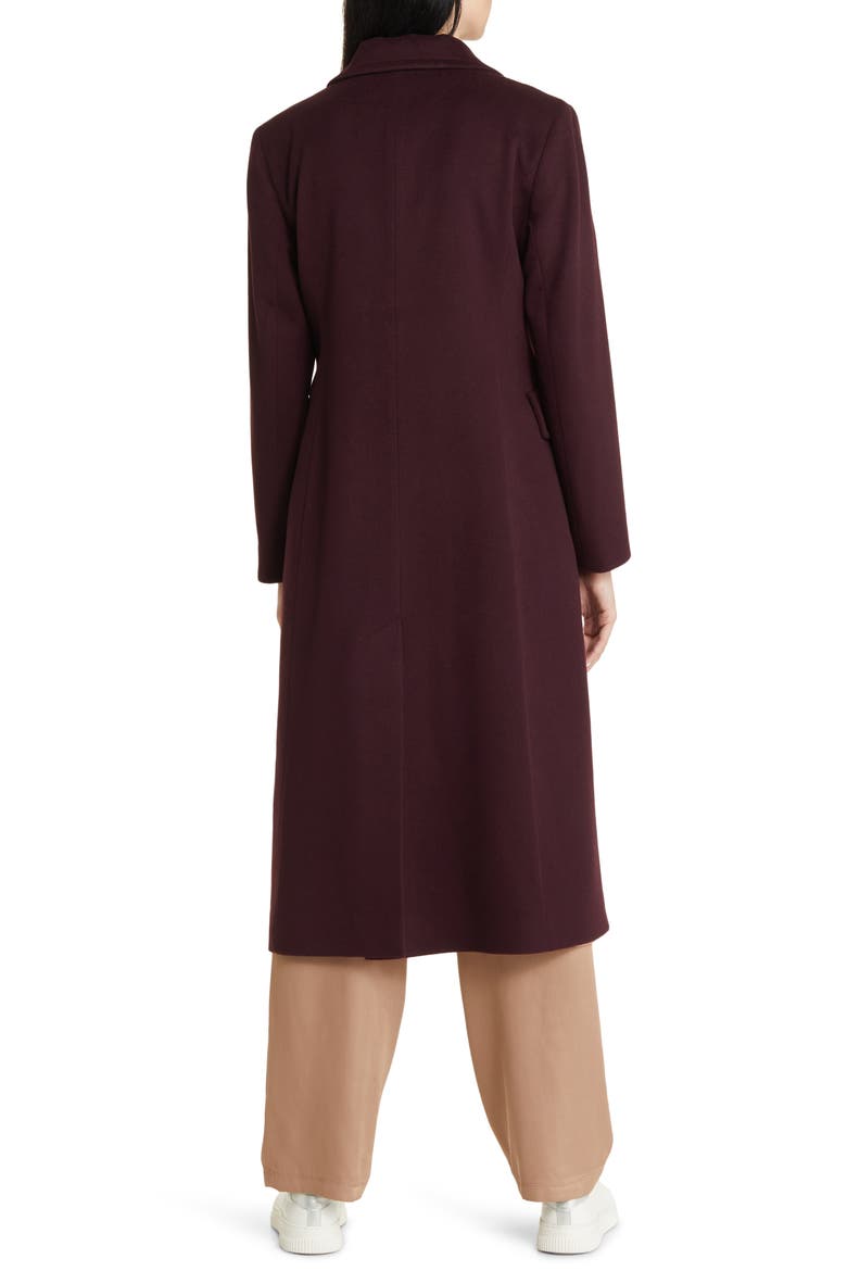 Holland Longline Wool Coat, Alternate, color, BRINJAL
