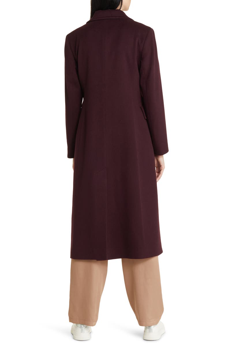 Fleurette Holland Longline Wool Coat, Alternate, color, Brinjal