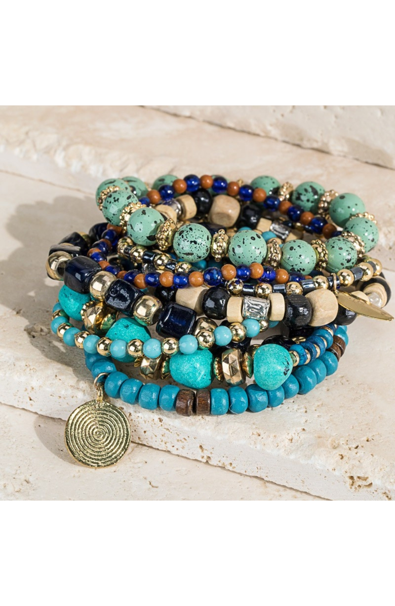 Humanist Beauty Bohemian Stacking Bracelet Set, Alternate, color, Turquoise
