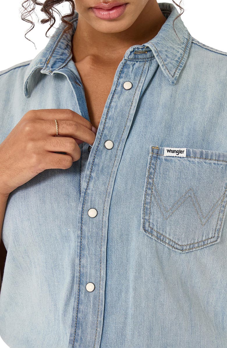 Wrangler Cap Sleeve Denim Jumpsuit, Alternate, color,