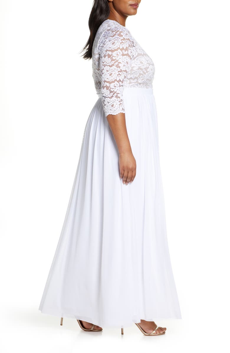 Kiyonna Everlasting Lace Pleated Dress, Alternate, color, 