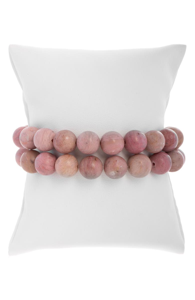 SAACHI Set of 2 Eternity Stretch Bracelets, Alternate, color, Pink