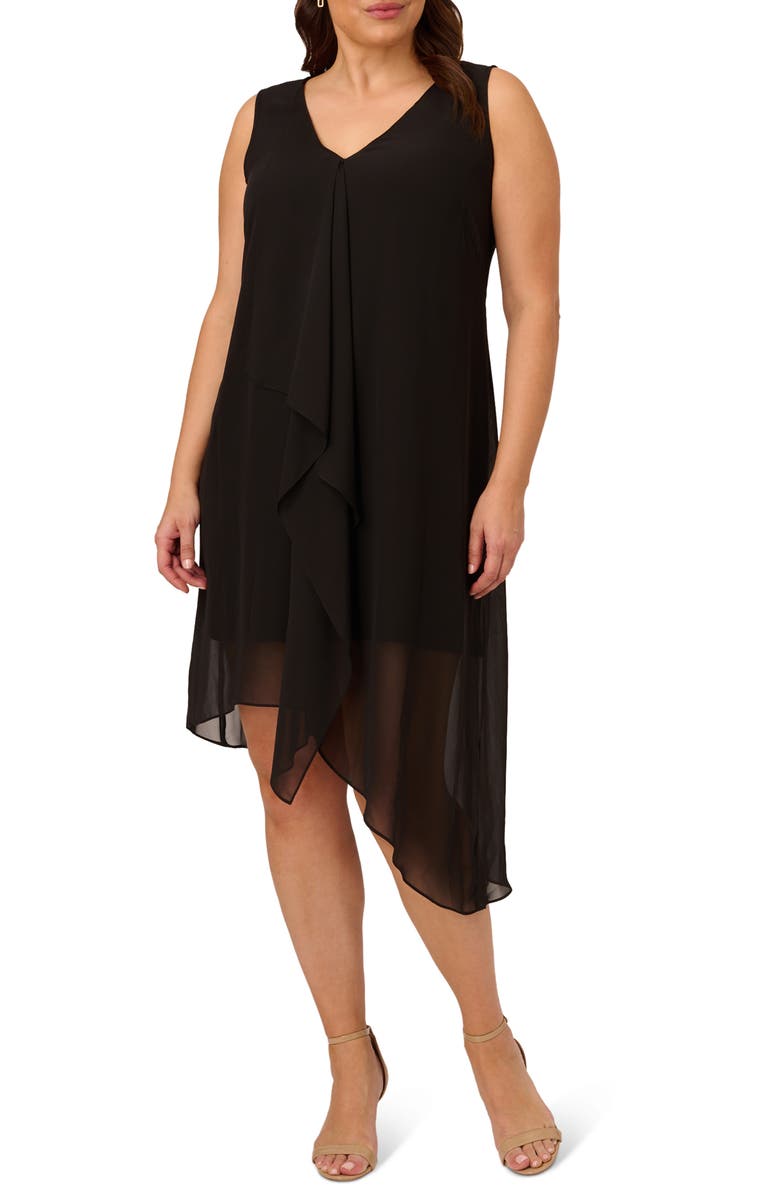 Adrianna Papell Drape Sleeveless Chiffon Dress, Main, color,