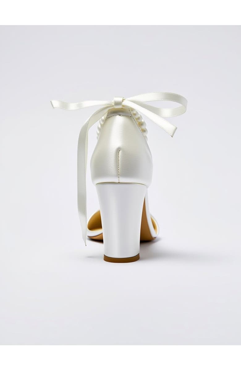 Forever & Always Shoes Caelis Pearl Ankle Strap Block Heel Sandal, Alternate, color, Ivory