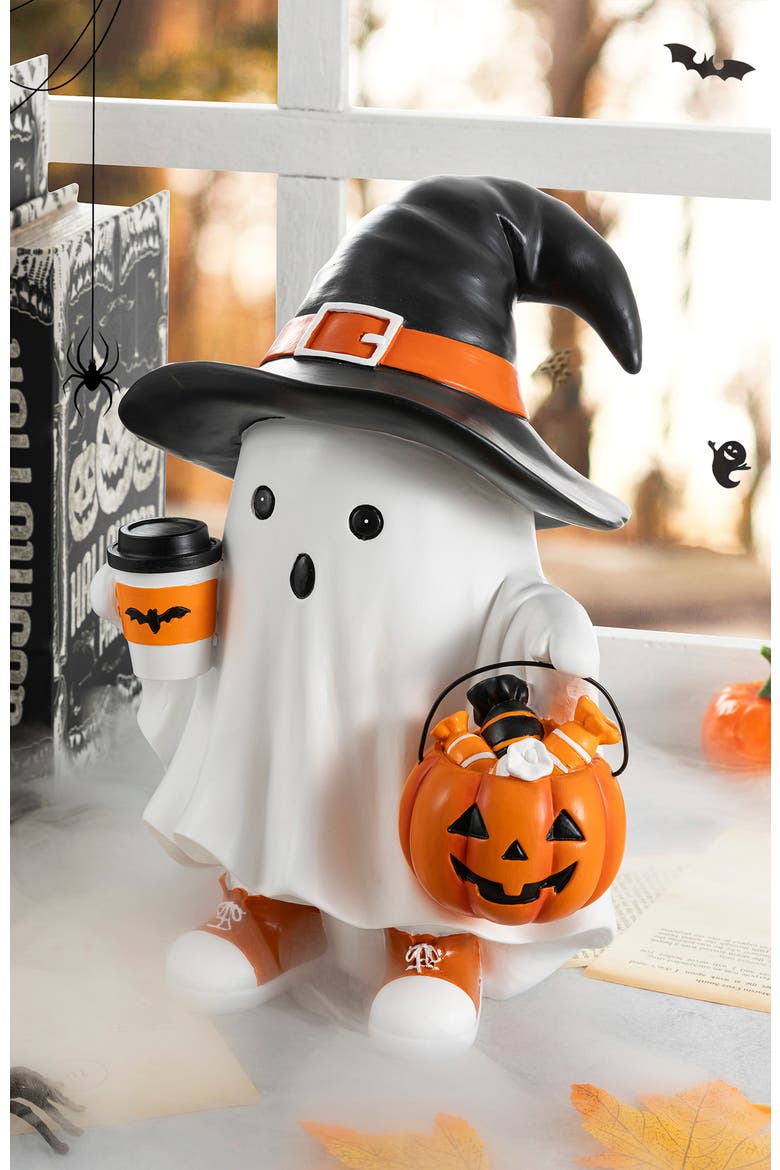 Halloween Resin Witch Ghost Table Decor, Alternate, color, Black