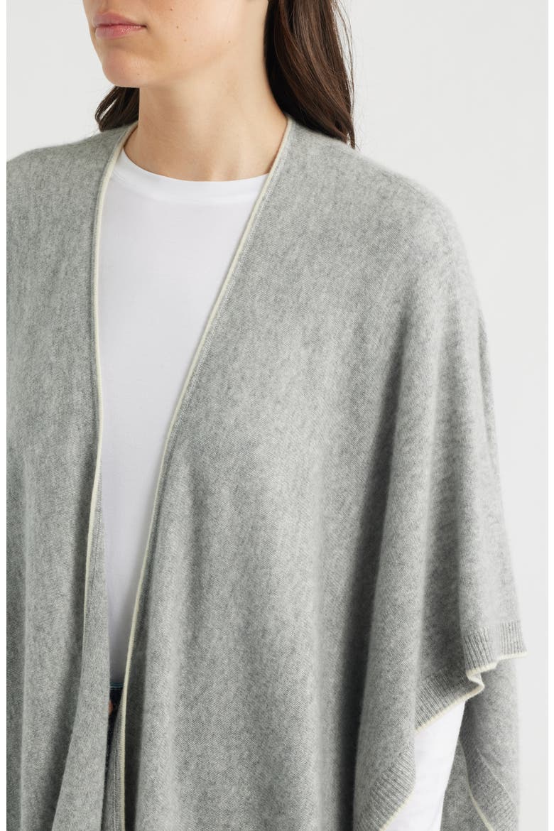 Tipped Cashmere Cape, Alternate, color, MEDIUM GREY OFF WHITE