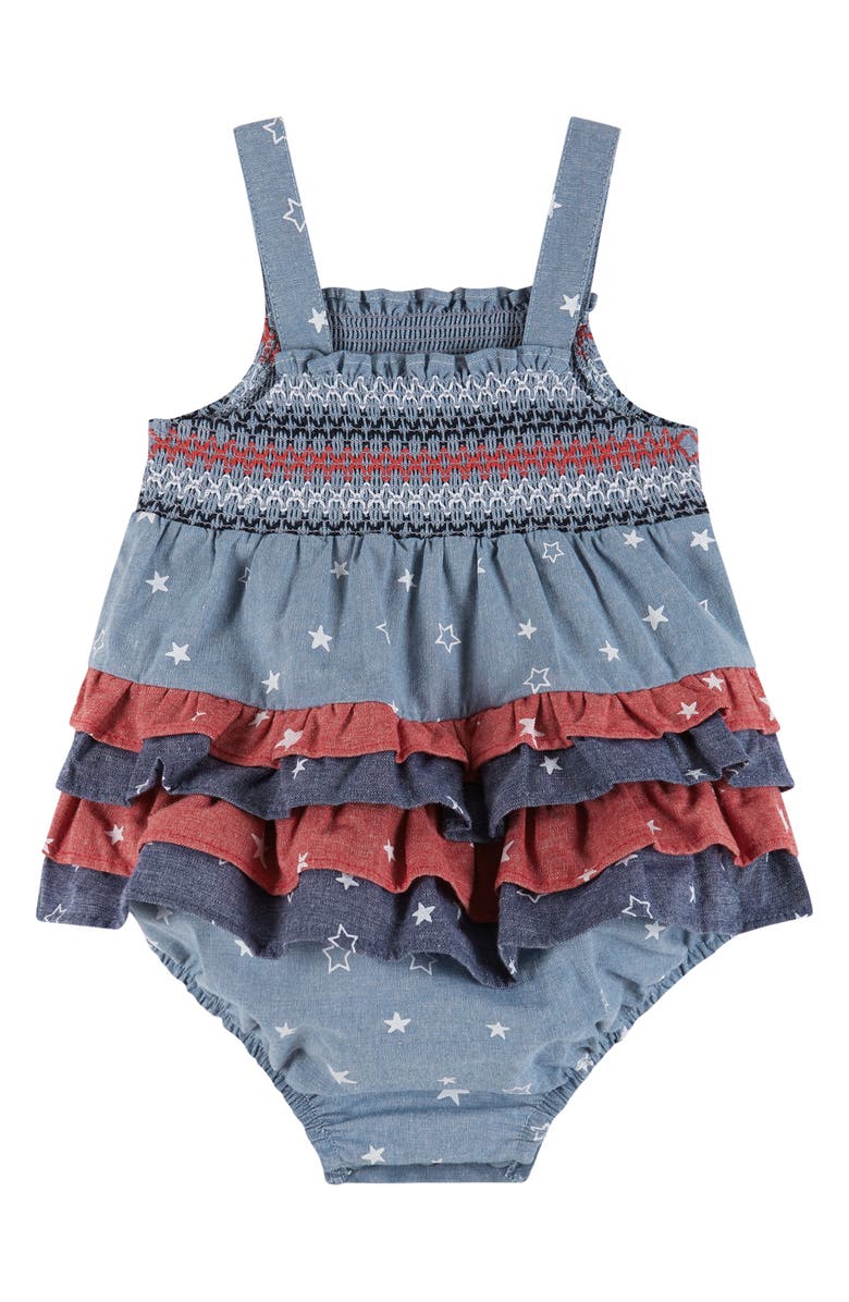 Andy & Evan Smocked Ruffle Bodysuit, Alternate, color, 