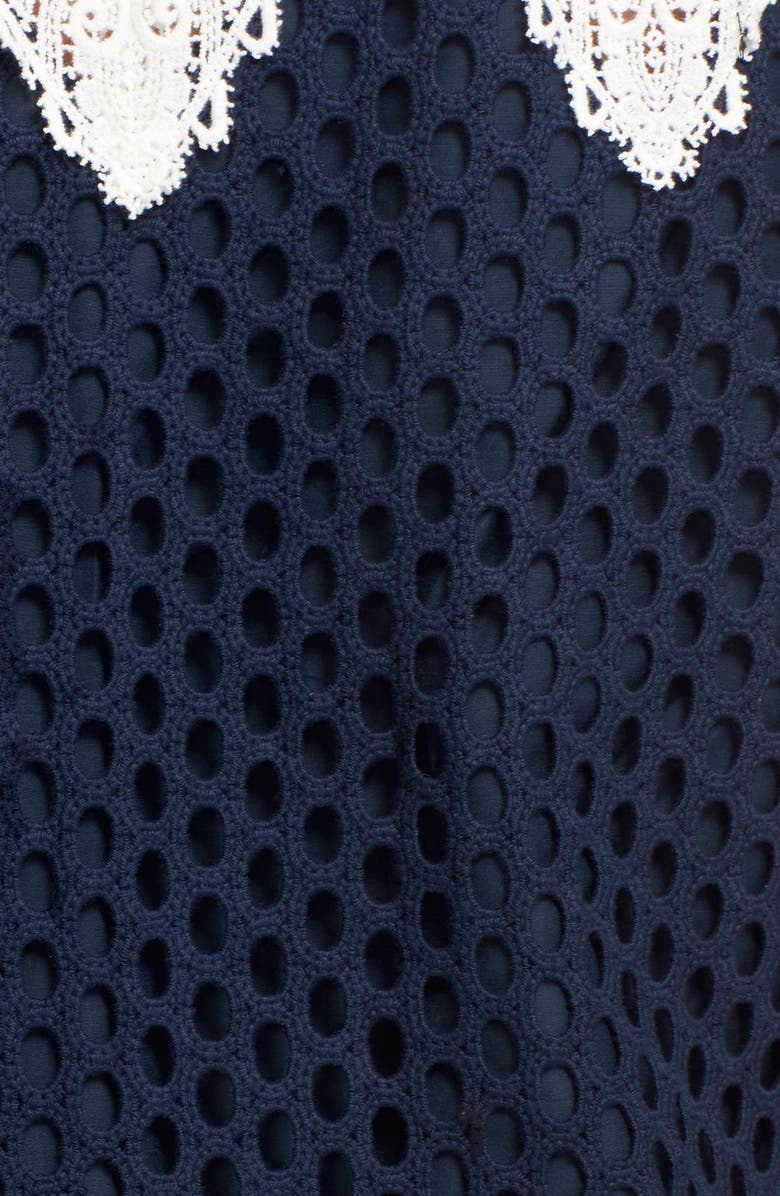 Sea Sleeveless Cotton Lace Dress, Alternate, color, 