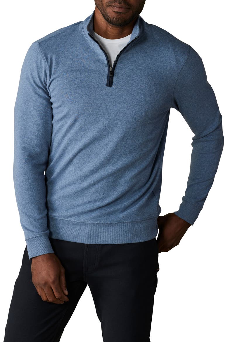 Puremeso Weekend Quarter Zip Top, Main, color, SLATE BLUE