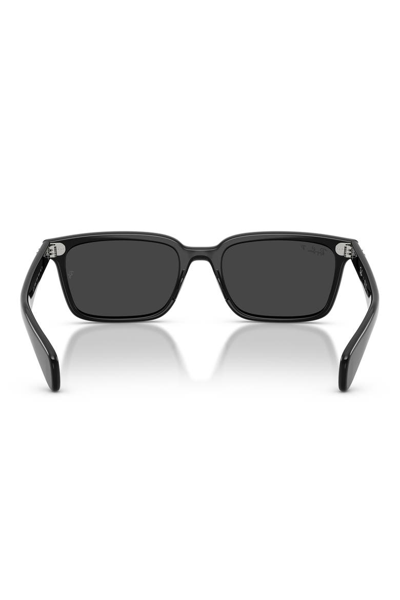 Brunel 56mm Polarized Rectangular Sunglasses, Alternate, color, BLACK / POLAR BLACK