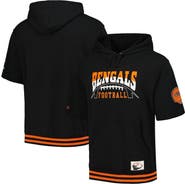 Mitchell & Ness Men's Mitchell & Ness Black Cincinnati Bengals Pre-Game Short Sleeve Pullover Hoodie