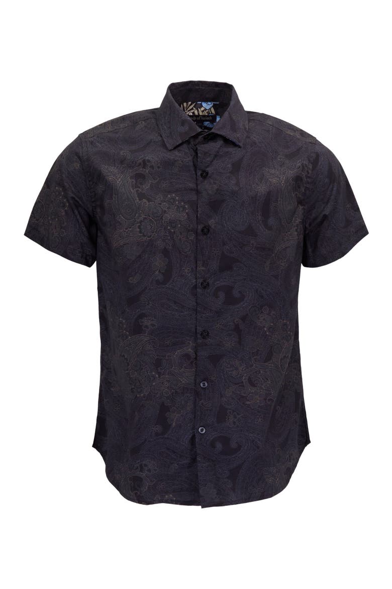 Paisley Explosion Mens Printed Button Up Shirt, Alternate, color, PAISLEY EXPLOSION BLACK