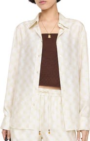 Burberry Classic Fit Knight Checkerboard Silk Shirt