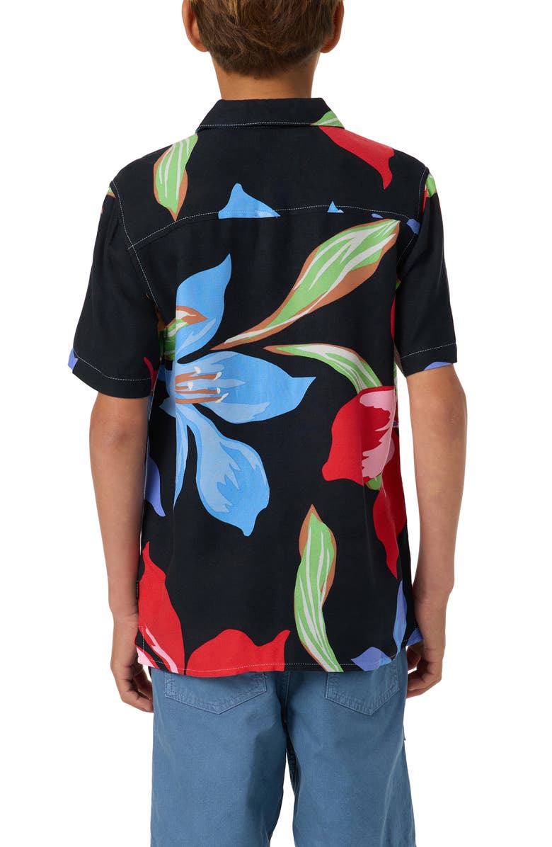O'Neill Kids' Floral Camp Shirt, Alternate, color, Blue