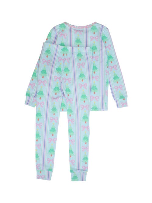 Rufflebutts Modal Blend Ruffle Long Sleeve Pajama Set In Multi