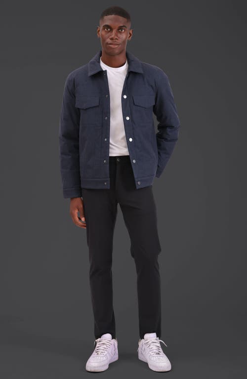 Bagatelle Flannel Snap-up Trucker Jacket In Blue