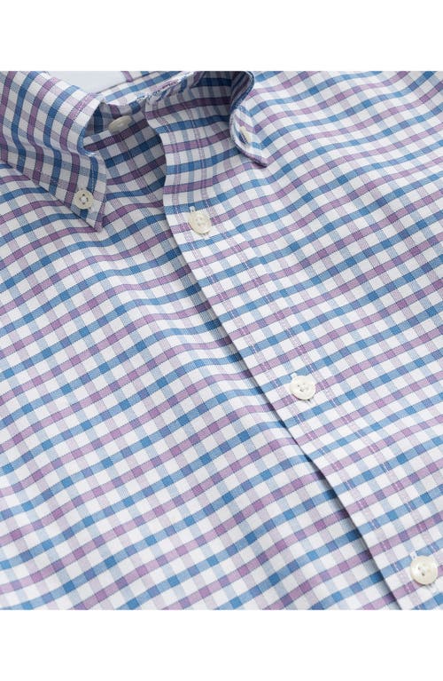Brooks Brothers Regular Fit Check Stretch Cotton Button-down Oxford Shirt In Blue