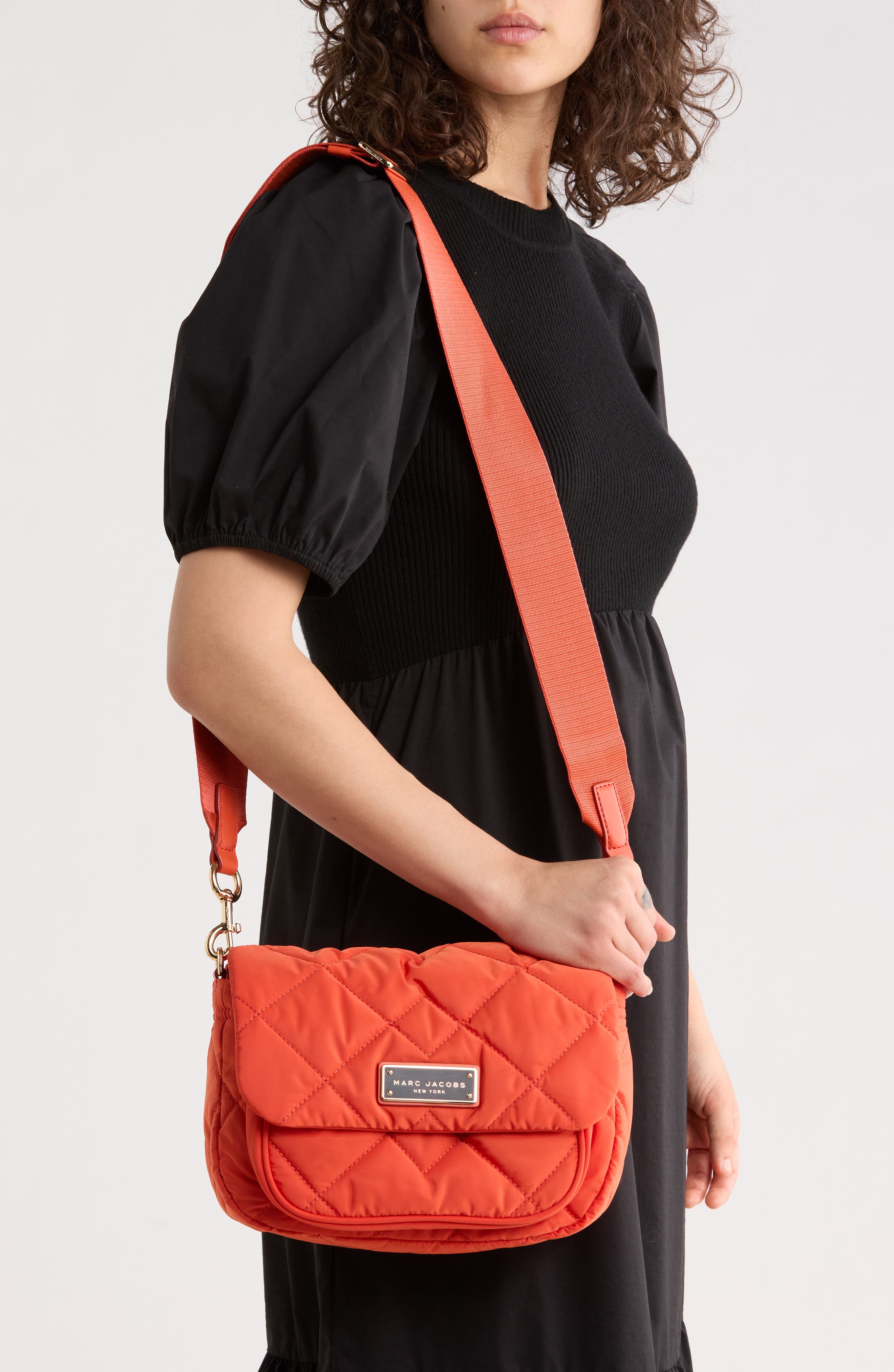 Marc Jacobs Quilted Nylon Utility Messenger Bag, Alternate, color, Sunset