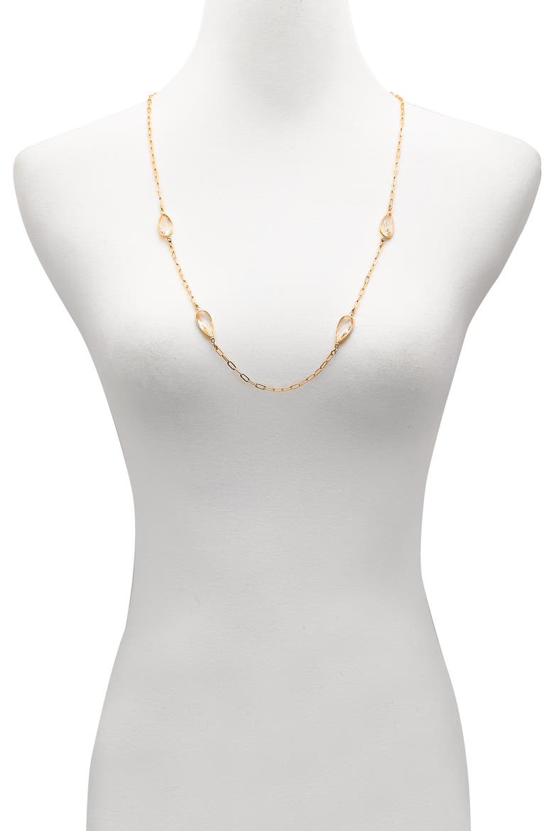 Crystal Station Necklace, Alternate, color, GOLD TONE