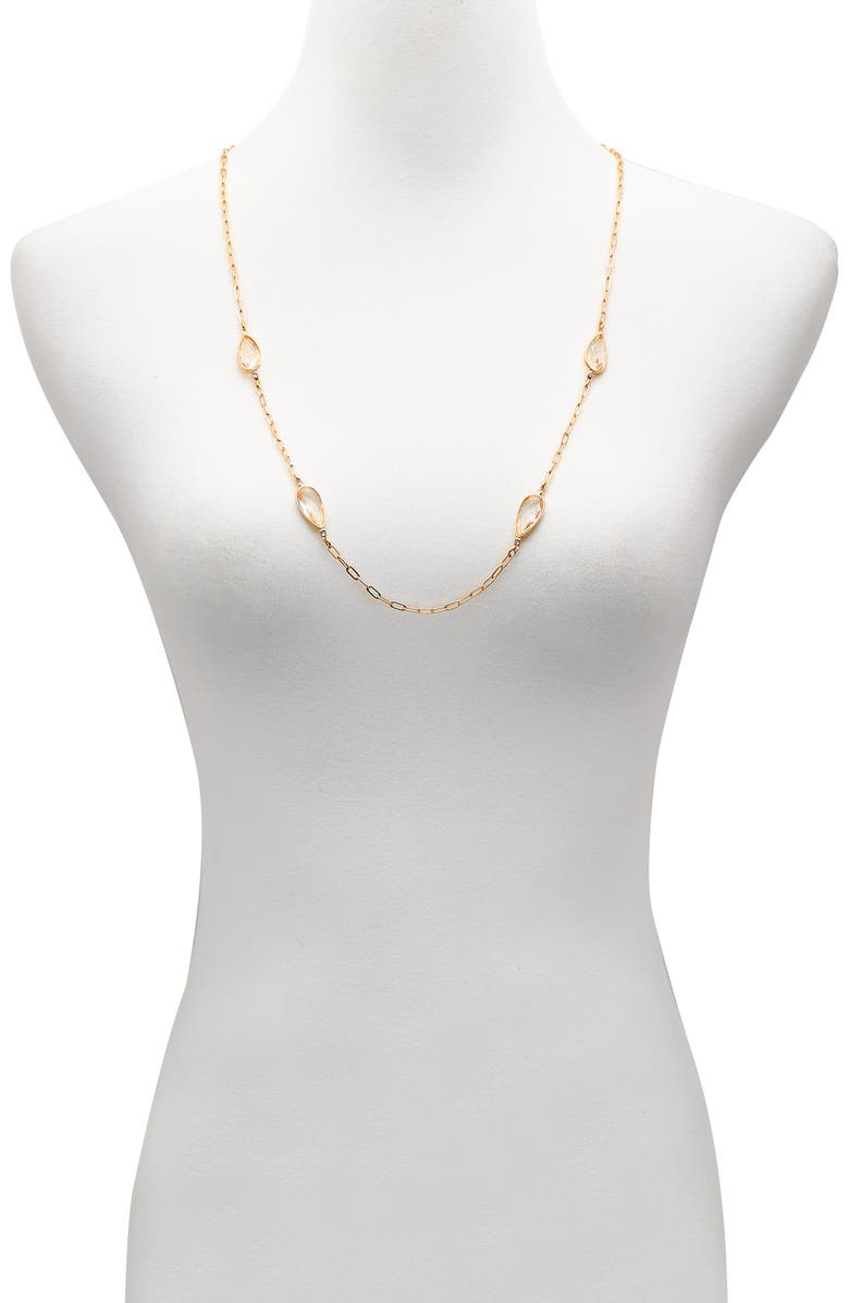 Vince Camuto Crystal Station Necklace, Alternate, color, Gold Tone