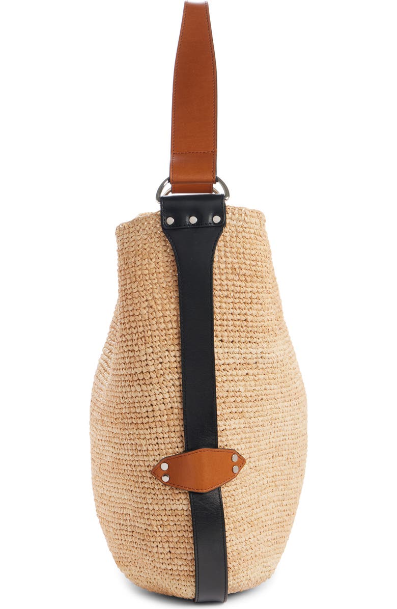 Isabel Marant Bayia Raffia Bucket Bag, Alternate, color, Natural/ Cognac