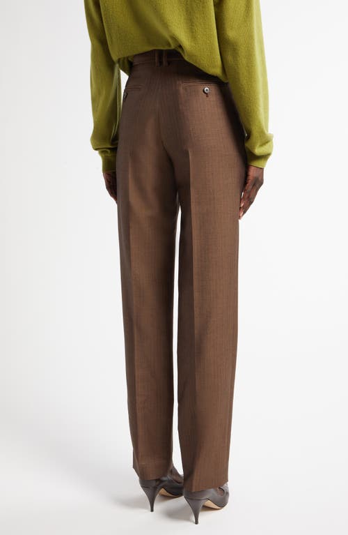 Shop The Row Norbert Mohair & Wool Pleat Front Pants In Dark Beige
