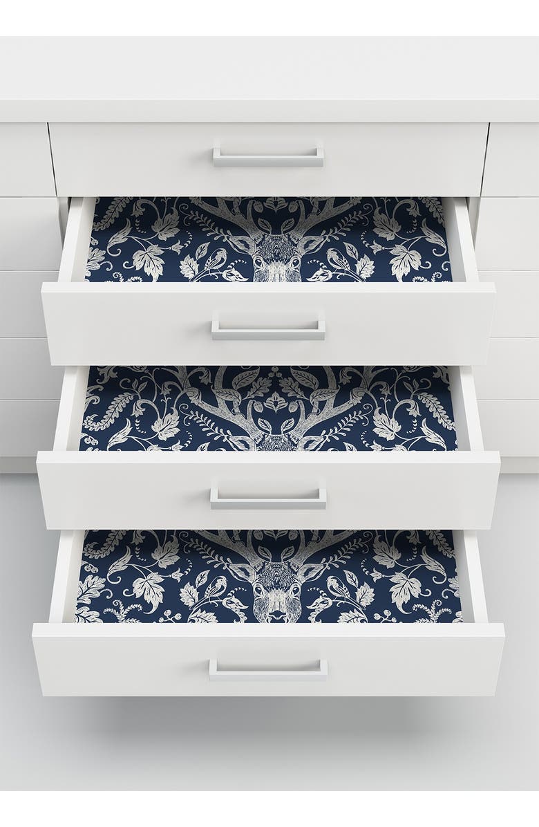 Wallpops Navy Escape to the Forest Peel & Stick Wallpaper, Alternate, color, Blue