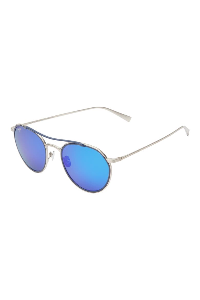 53mm Core Circle Polarized Sunglasses, Alternate, color, SILVER SILVER BLUE