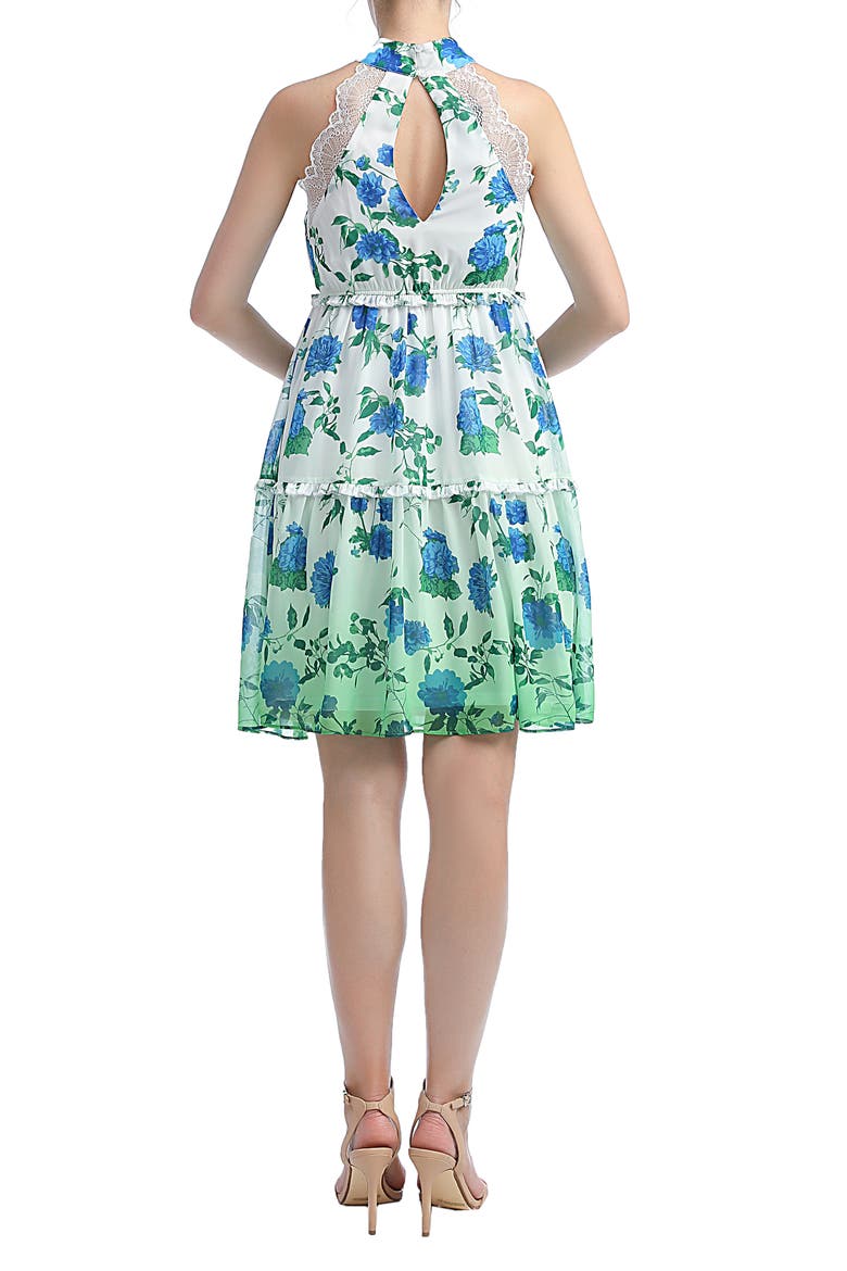 Norah Floral A-Line Halter Maternity Dress, Alternate, color, GREEN