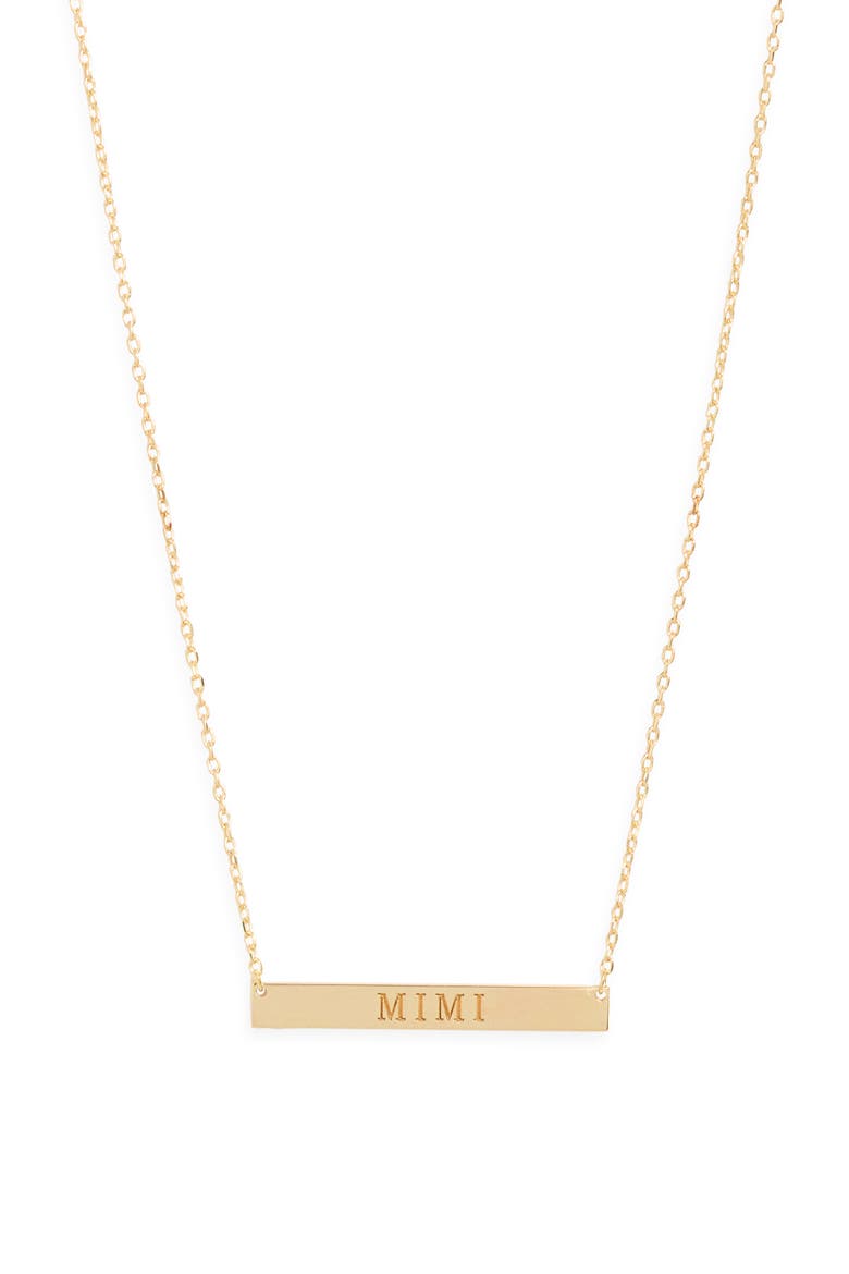 Bar Nameplate Pendant Necklace, Main, color, GOLD