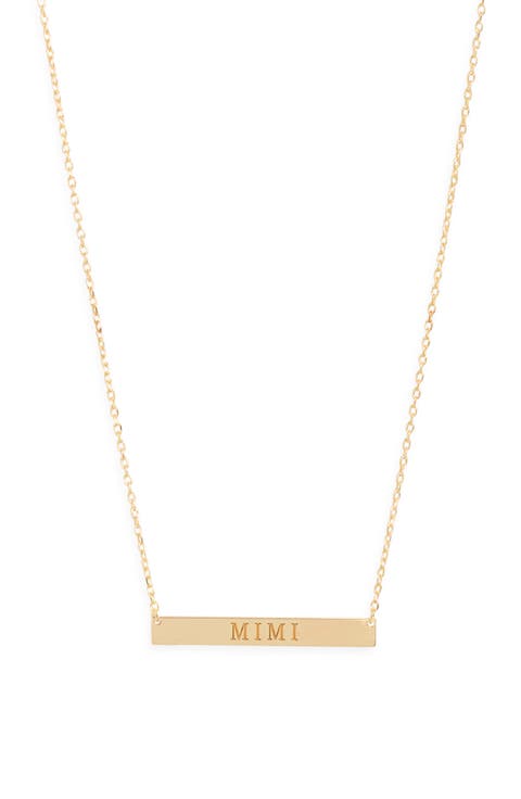Bar Nameplate Pendant Necklace