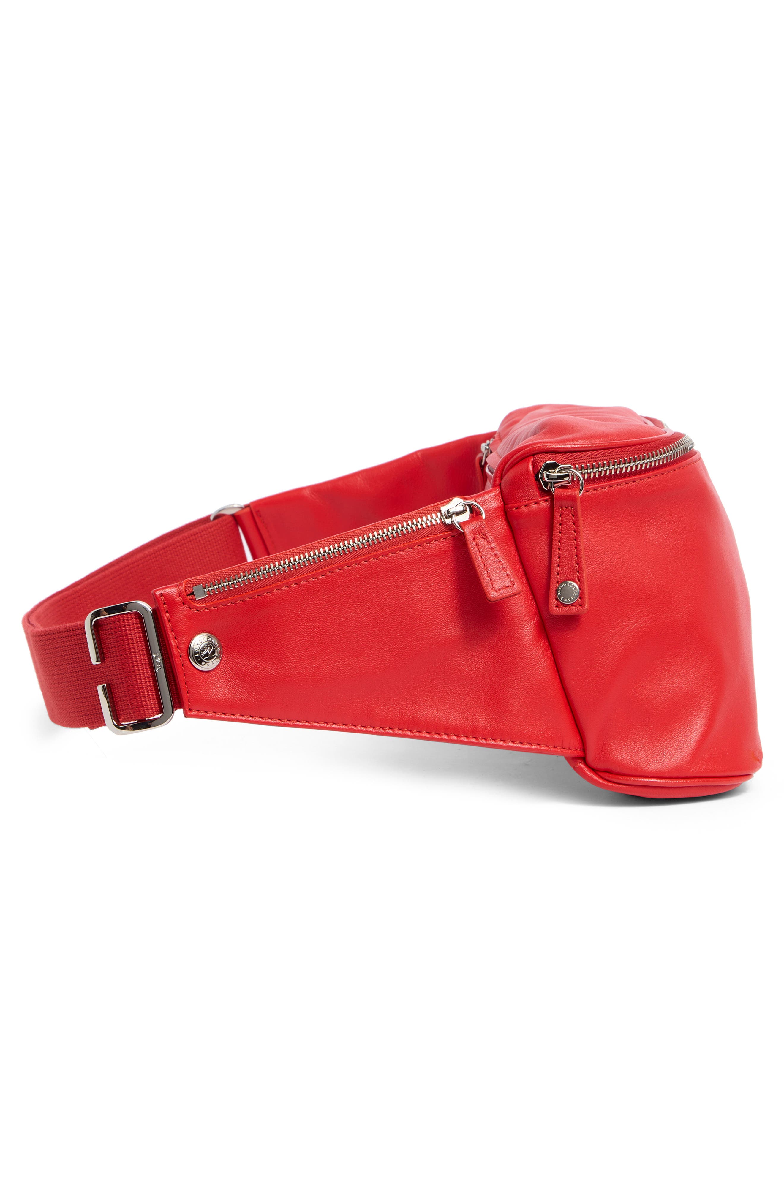Longchamp Parisis Leather Belt Bag, Alternate, color, Vermillion