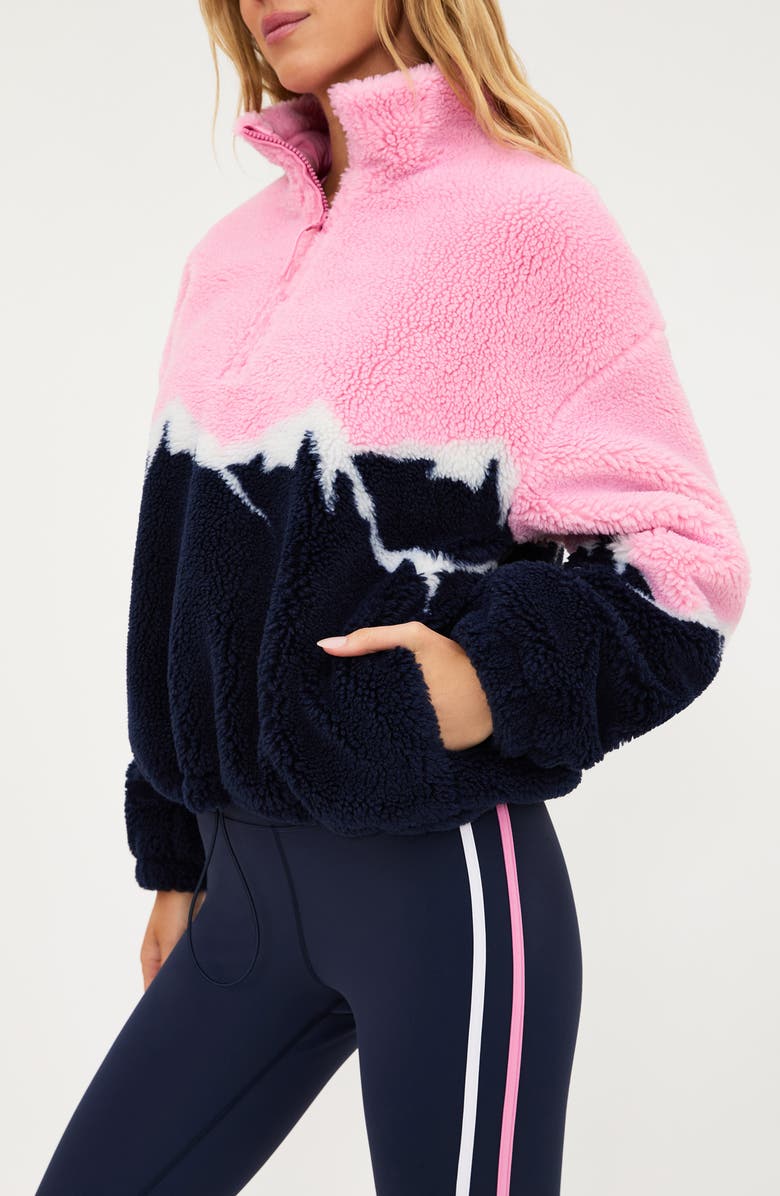 Beach Riot Leona Fleece Half Zip Sweatshirt, Alternate, color, Snowy Peaks