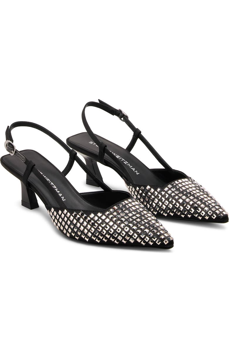Stuart Weitzman Vinne Radiant Slingback 50 Pump, Alternate, color, Black